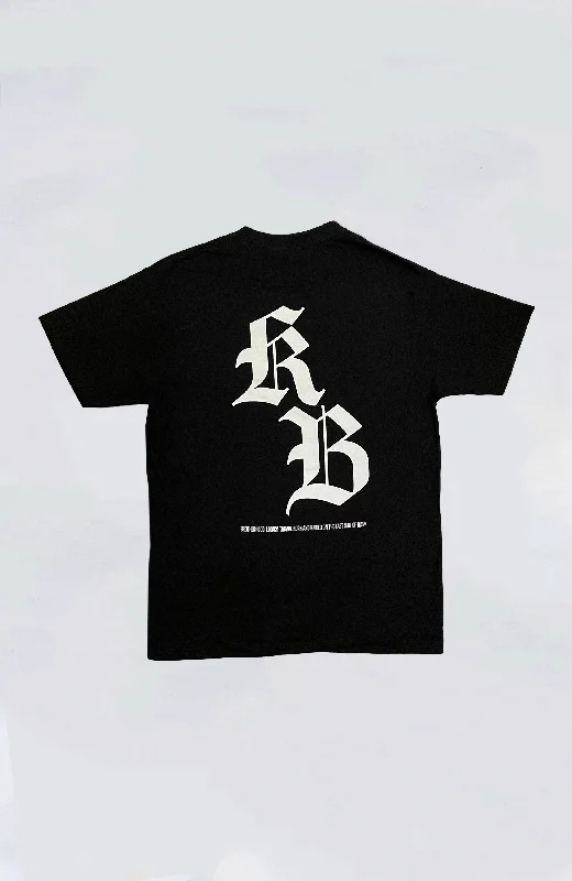 Men's short-sleeve subtle graphic top-Kailua Boys - KB Black Letter Heavyweight Tee