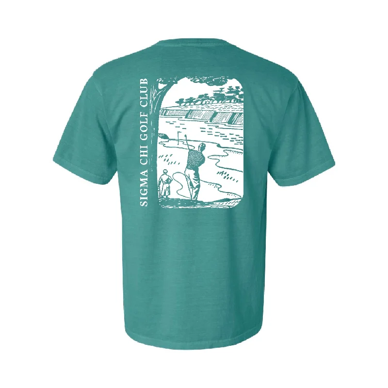 Men's short-sleeve versatile graphic tee-Sigma Chi Golf Club T-Shirt by Comfort Colors