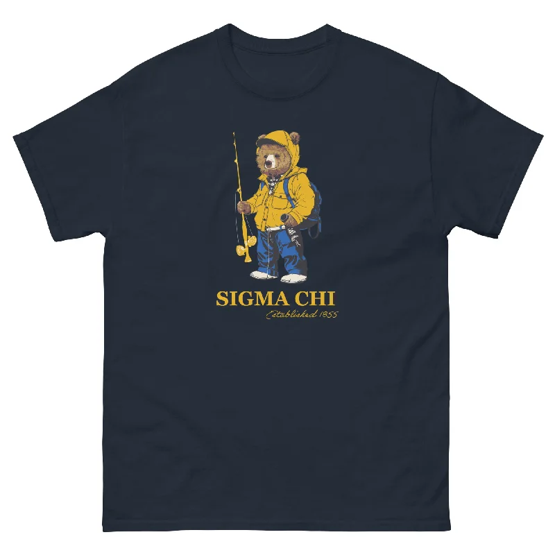 Men's short-sleeve vintage stripe shirt-Sigma Chi Bear T-Shirt Navy