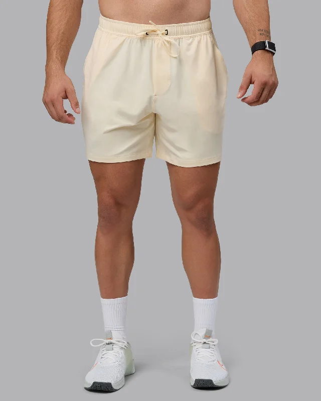 Men's casual twill joggers-Mens Restore 6" CloudFLX Shorts - Ivory