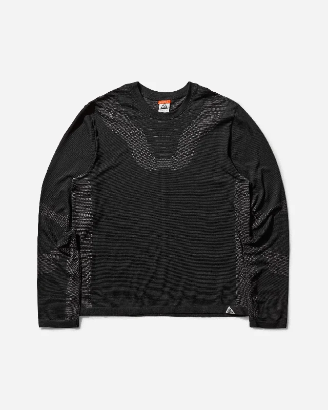 Men's short-sleeve ribbed crew top-Men's ACG "Delta River" Dri-FIT ADV Longsleeve Base Layer Black