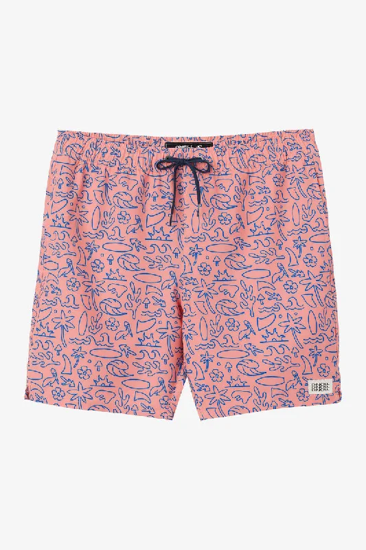 Men's comfy twill pants-O'Neill Hermosa E Waist 17 Boardshorts-Coral 2