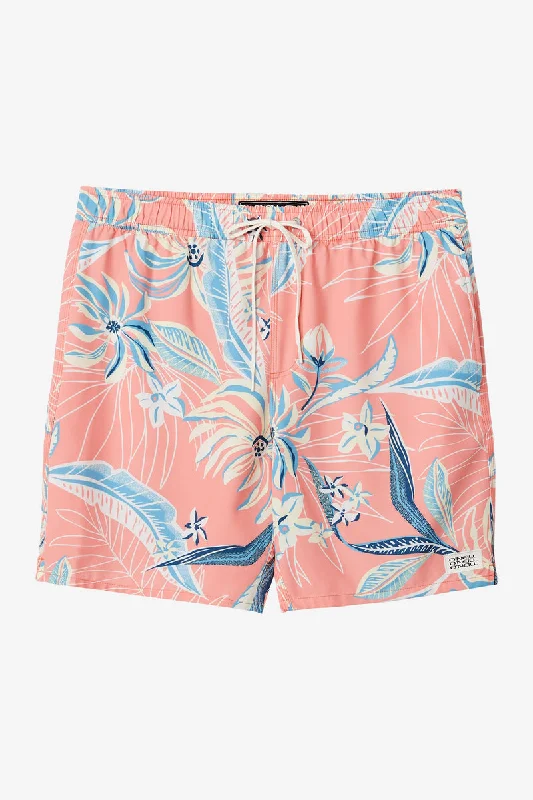 Men's dark linen pants-O'Neill Hermosa E-Waist Lined 17 Boardshorts-Coral