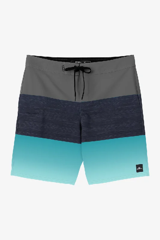 Men's comfy ripstop trousers-O'Neill Hyperfreak Heat Block 19 Boardshorts-Peacock Blue 2