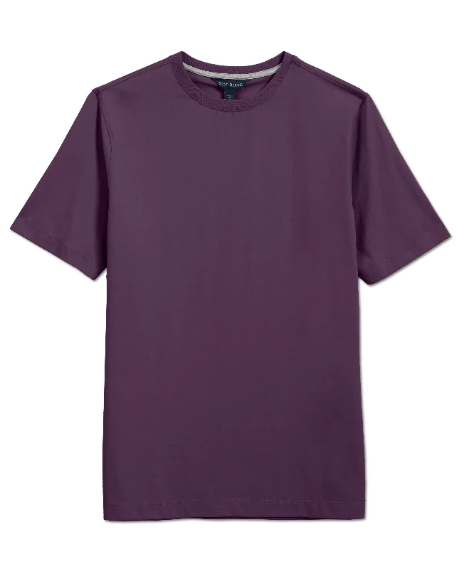 Men's lightweight check shirt-Pima Cotton Short Sleeve Crew Tee, Grape