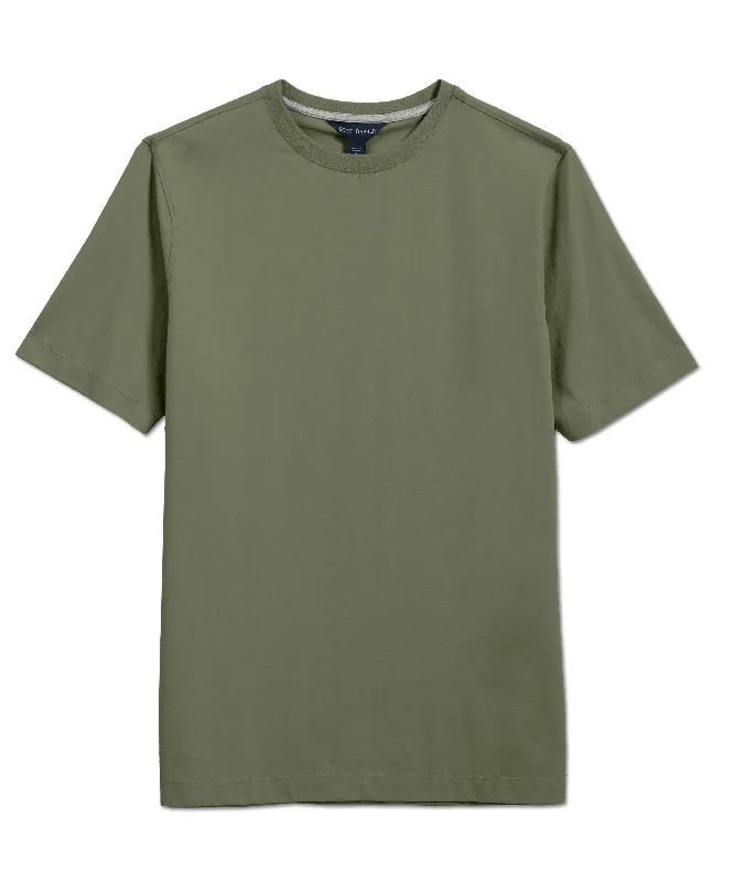 Men's slim check shirt-Pima Cotton Short Sleeve Crew Tee, Sage