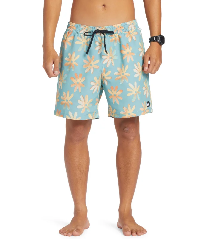 Men's soft ripstop trousers-Quiksilver Re-Mix Volley 17 Boardshorts-Cameo Blue