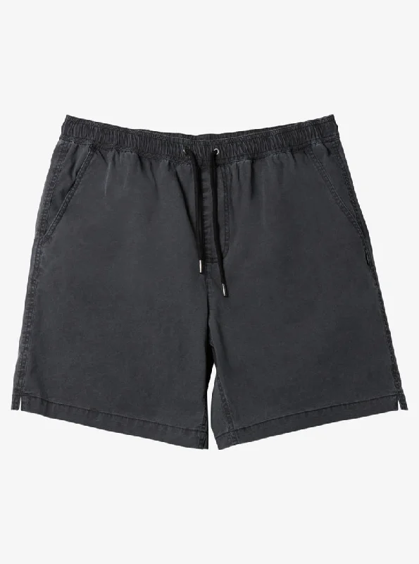 Men's rugged twill cargo pants-Quiksilver Taxer Shorts-Black