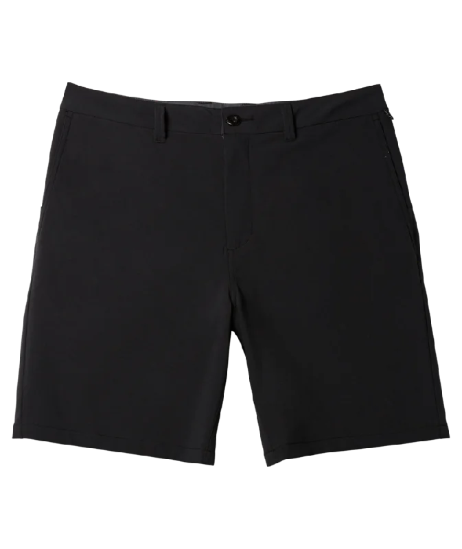 Men's classic linen pants-Quiksilver Union Heather Amph 20 Shorts-Black