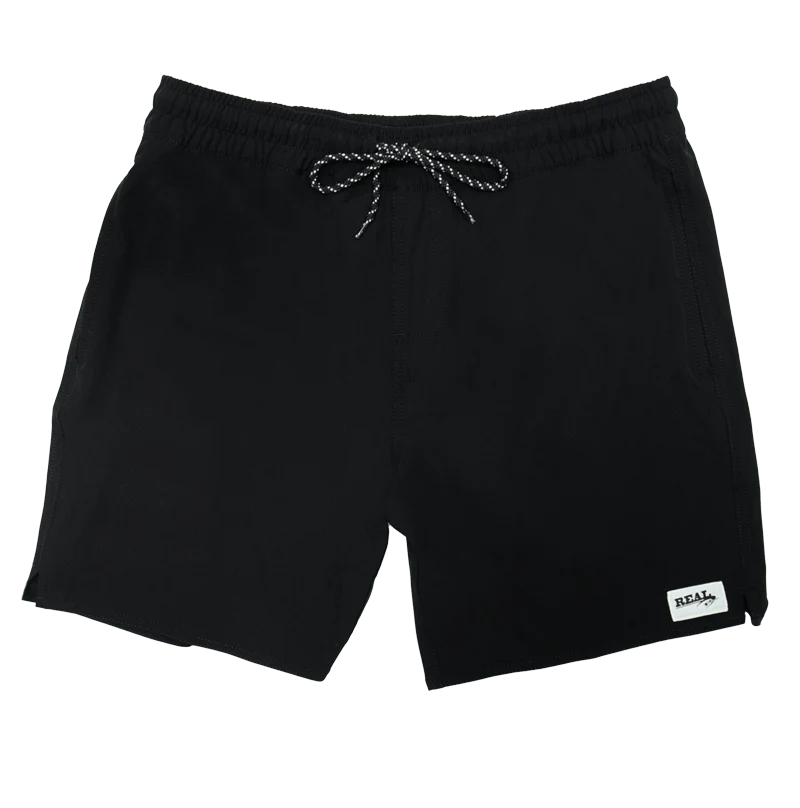 Men's tailored performance trousers-REAL Ace Boardshorts-Black