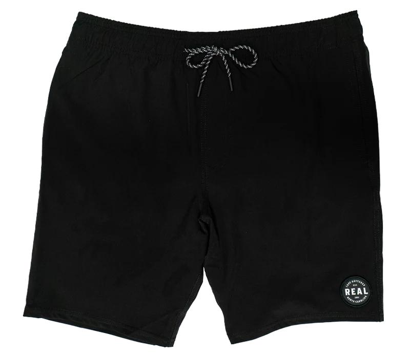 Men's trendy ripstop pants-REAL Davis Boardshorts-Black