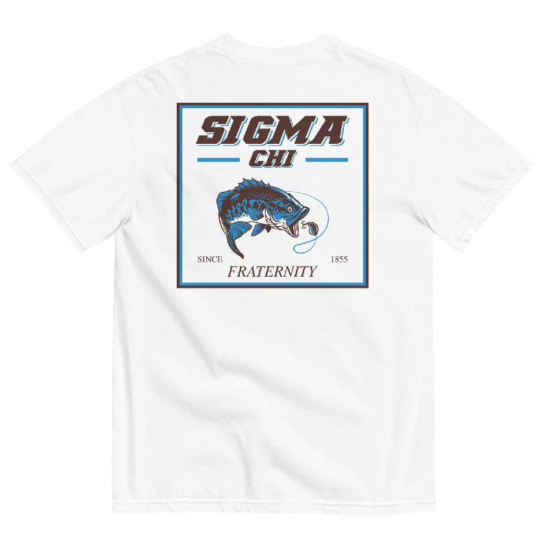 Men's short-sleeve bold logo top-Sigma Chi Angler T-Shirt by Comfort Colors (2023)