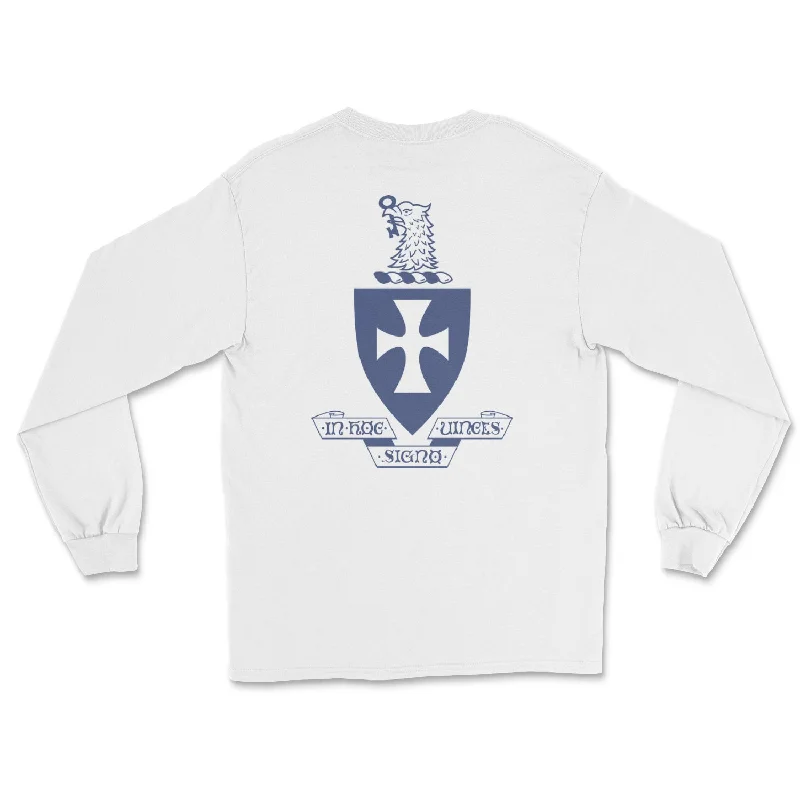 Men's short-sleeve tropical logo shirt-Sigma Chi Letters & Crest Long Sleeve T-Shirt