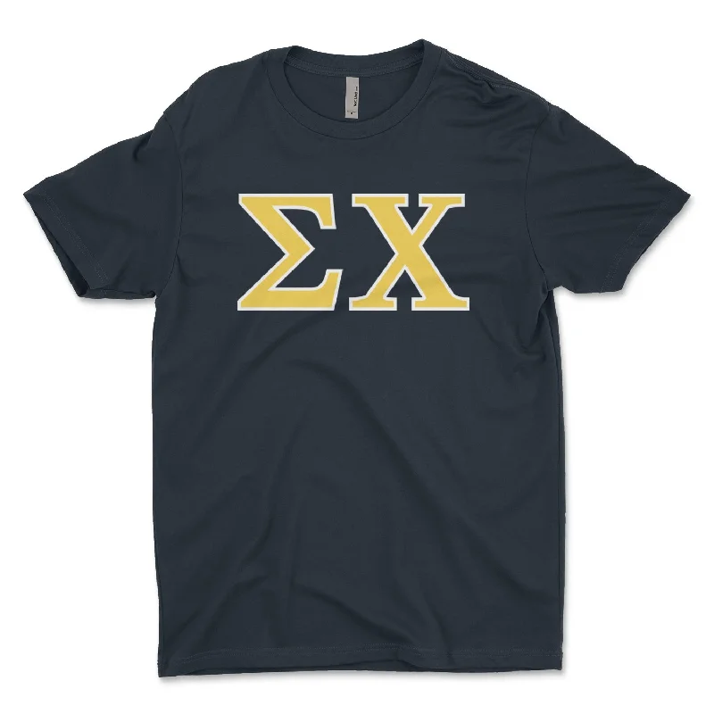 Men's short-sleeve cool pattern shirt-Sigma Chi Letters T-Shirt