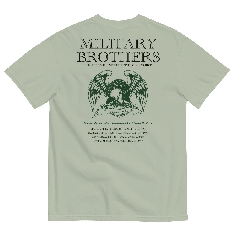 Men's short-sleeve distressed design tee-Sigma Chi Military Sigs T-Shirt by Comfort Colors (2023)