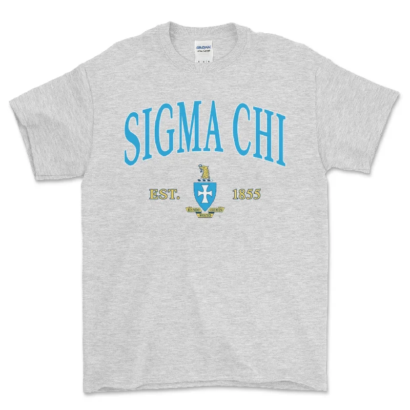 Men's short-sleeve bold camo top-Sigma Chi Vintage Crest T-Shirt