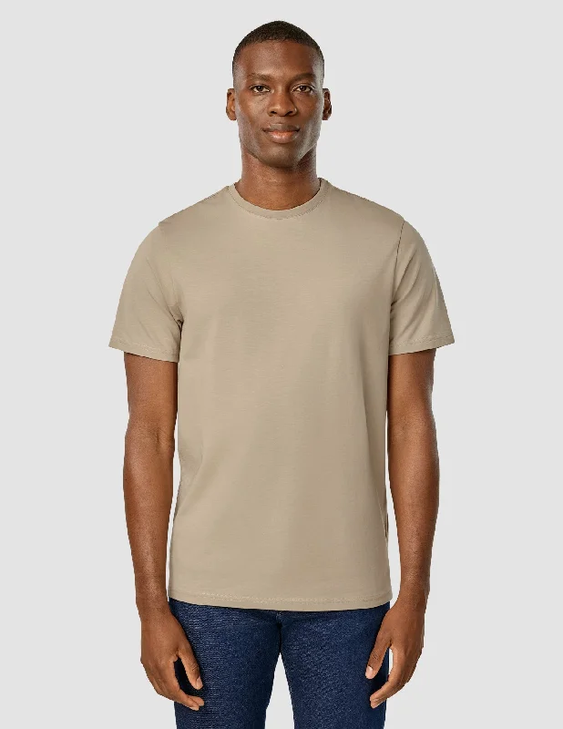 Men's short-sleeve bold neon top-Supima T-Shirt Wooden Beige