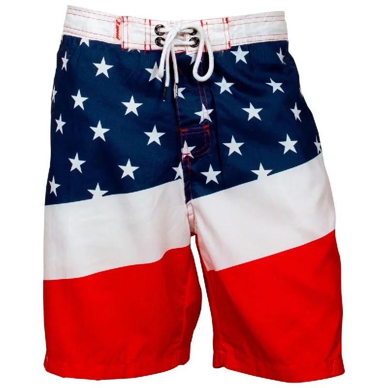 Men's modern twill joggers-Usa Patriotic Diagonal Stars And Stripes Board Shorts