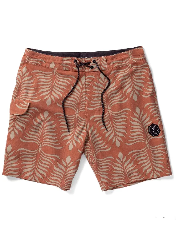 Men's slim travel trousers-Vissla Island Impressions 17.5" Boardshorts-Terracotta