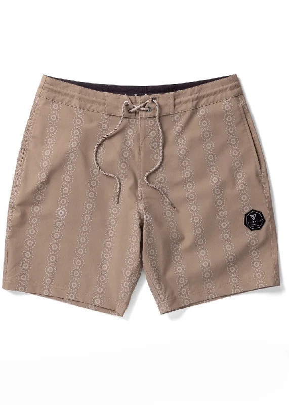 Men's durable denim pants-Vissla Solar Spirals 17.5" Boardshorts-Dark Khaki