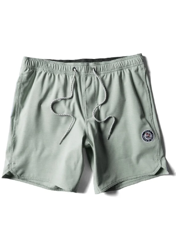 Men's classic pleated trousers-Vissla Solid Sets 17.5" Ecolastic Boardshorts-Light Sage