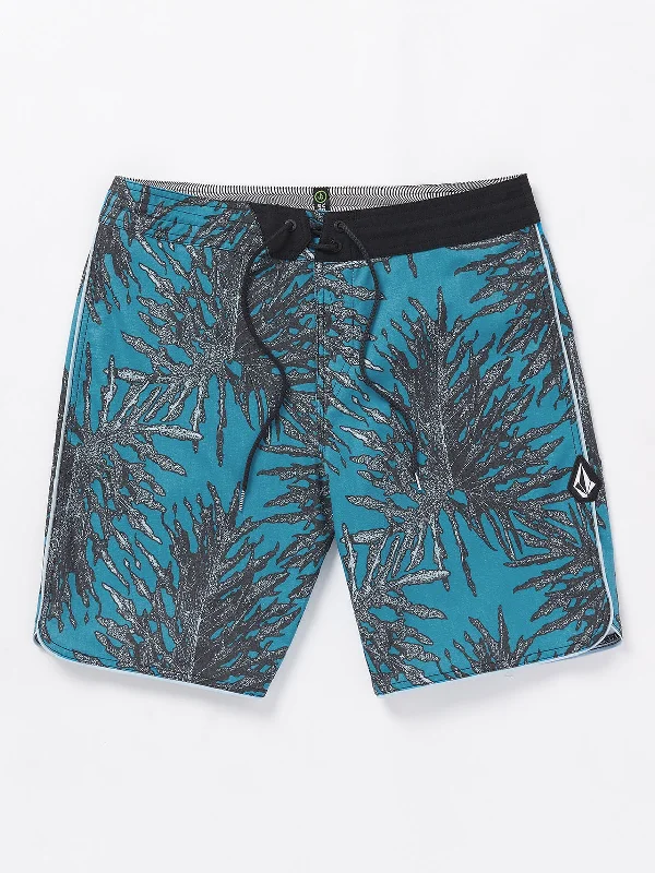 Men's faded wash jeans-Volcom Beeg Leef Stoney 19 Boardshorts-Tidal Blue