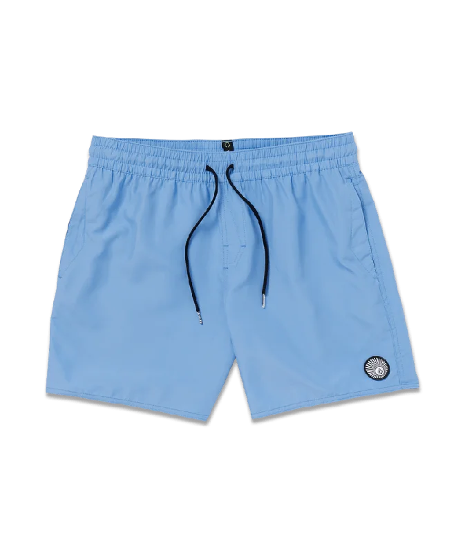 Men's comfy twill jeans-Volcom Lido Solid Trunk 16 Boardshorts-Blue Bird