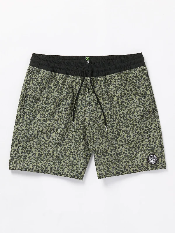 Men's comfortable corduroy pants-Volcom Stoney Trunk 17 Boardshorts-Thyme Green