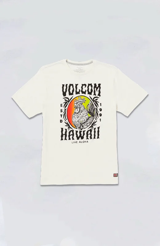 Men's short-sleeve faded vintage tee-Volcom - Aloha Rooster Tee