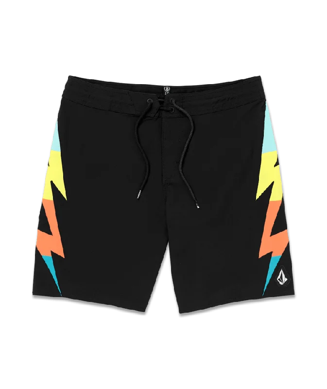 Men's soft linen joggers-Volcom Zapped Liberators 19 Boardshorts-Black