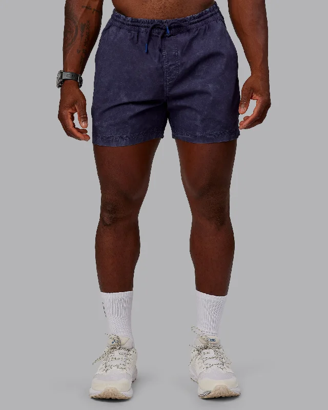 Men's formal linen pants-Washed Daily 5" Shorts - Midnight Blue