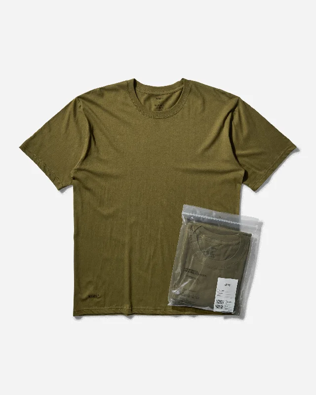 Men's short-sleeve casual mesh top-Men's Skivvies 3-Pack T-Shirt Olive Drab