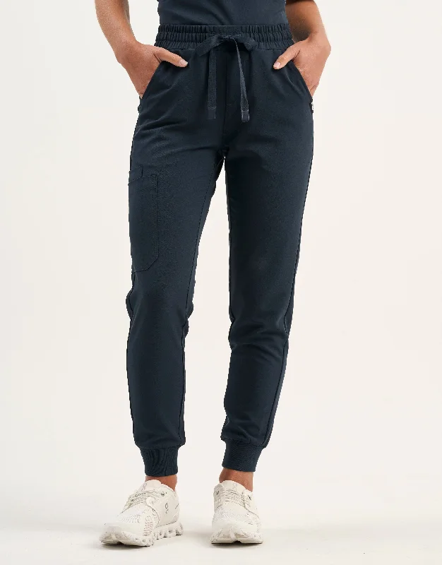 Men's skinny linen pants-Aspire Jogger Scrub Pants - Midnight Navy