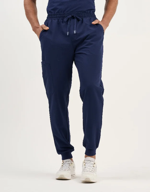 Men's relaxed corduroy pants-Aspire Jogger Scrub Pants - True Navy