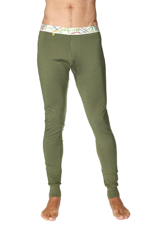 Men's dark travel trousers-Crosstrain Thermal Yoga Pant (Rainforest Green)