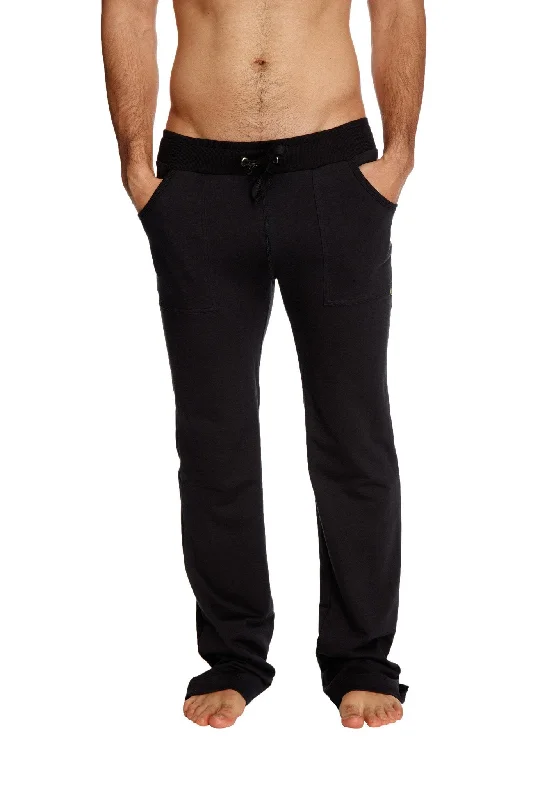 Men's relaxed denim joggers-Eco-Track & Yoga Sweat Pant (Solid Black)