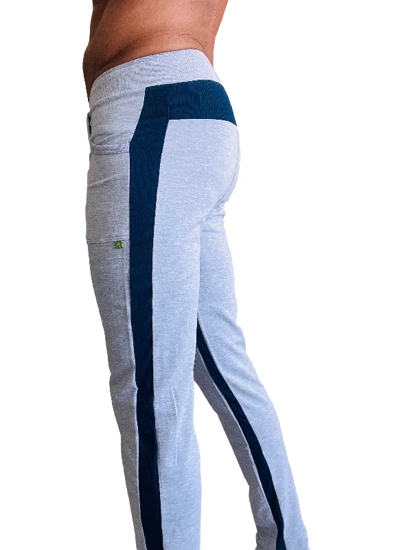 Men's classic cargo jeans-Eco-Track & Yoga Sweat Pant (Heather Grey w/Blue)