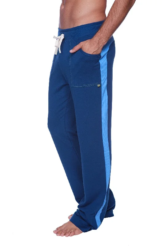 Men's formal twill trousers-Eco-Track & Yoga Sweat Pant (Royal Blue w/Ice Blue)