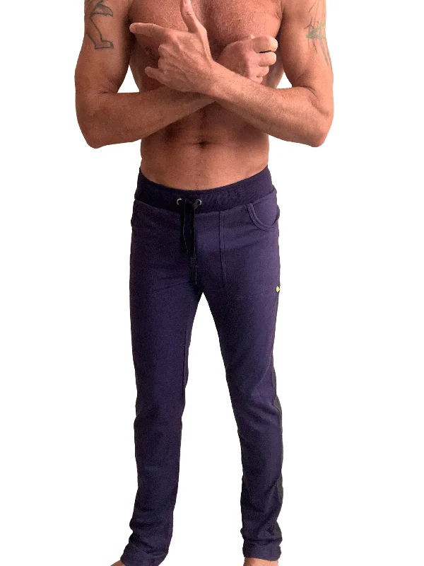 Men's lightweight ripstop pants-Eco-Track & Yoga Sweat Pant (Eggplant w/Charcoal)