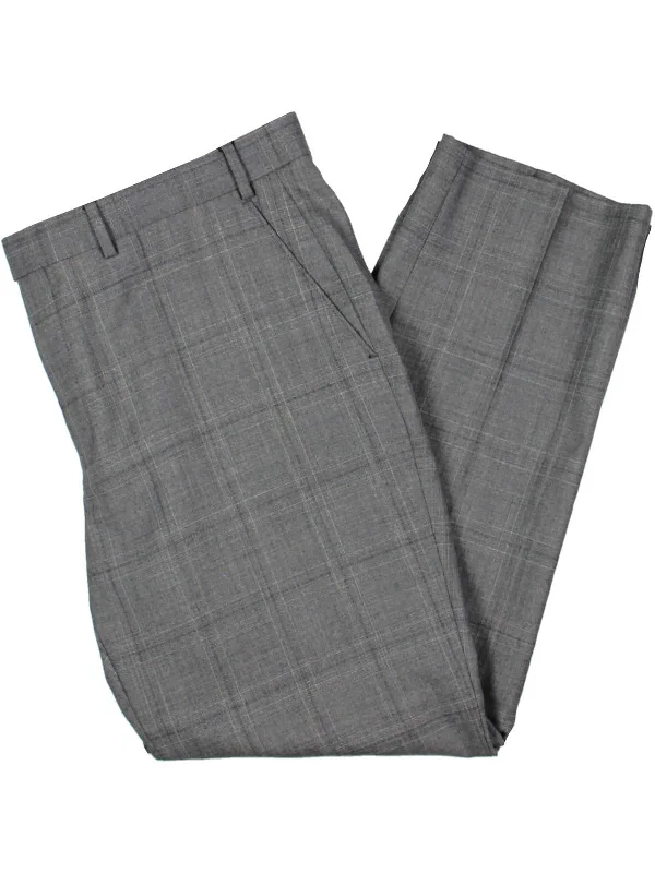 Men's rugged denim pants-Edgewood Mens Wool Classic Fit Dress Pants