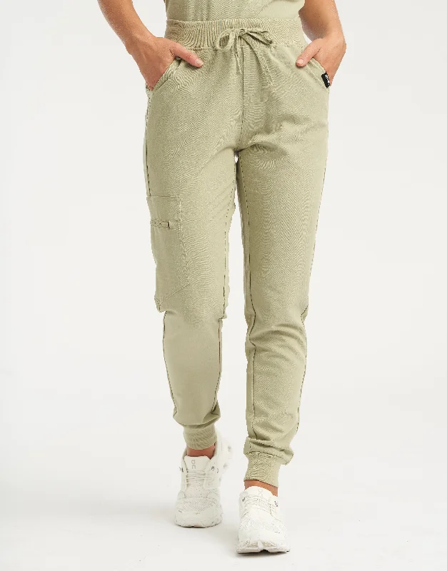 Men's classic cargo jeans-Essential Jogger Scrub Pants - Matcha