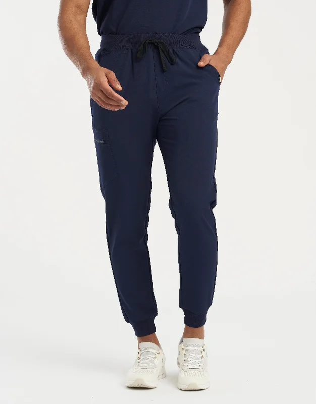 Men's trendy ripstop pants-Essential Jogger Scrub Pants - True Navy