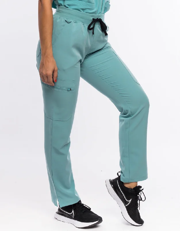 Men's rugged denim pants-Essential Multi-Pocket Scrub Pants (Sample) - Audrey Teal