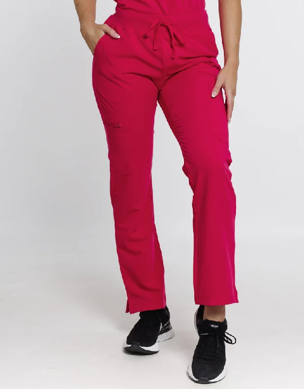 Men's durable linen pants-Essential Multi-Pocket Scrub Pants - Magenta Pink