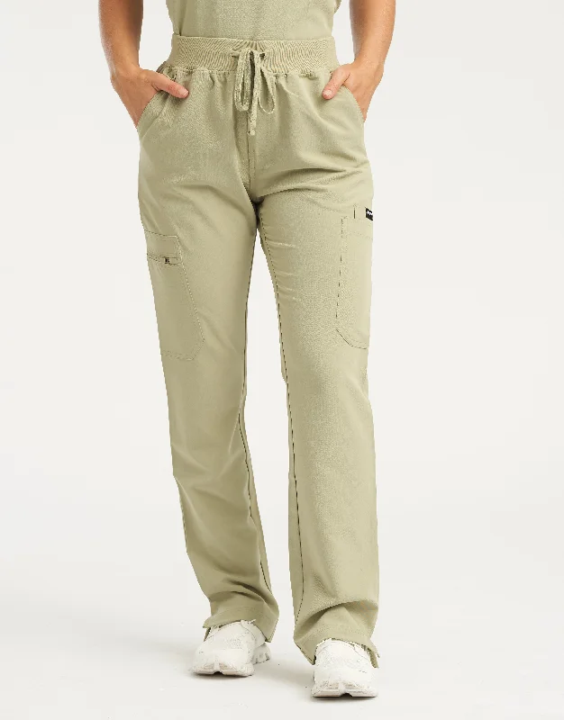 Men's slim cargo pants-Essential Multi-Pocket Scrub Pants - Matcha