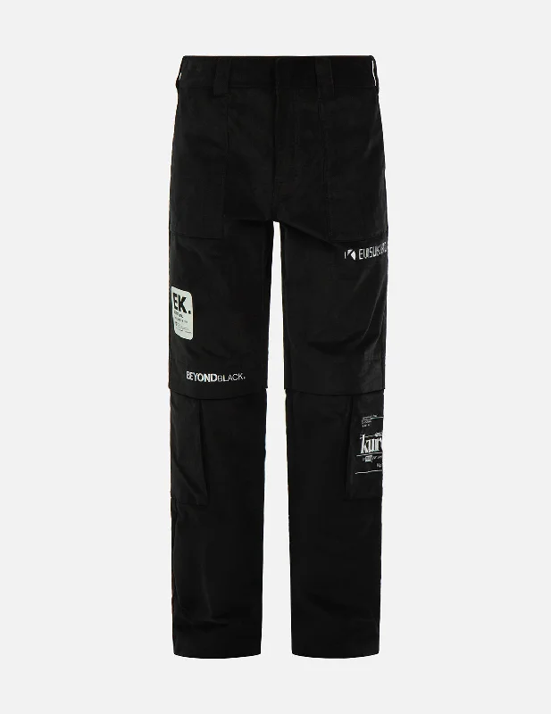 Men's modern twill joggers-Logo Embroidered Corduroy Worker Pants