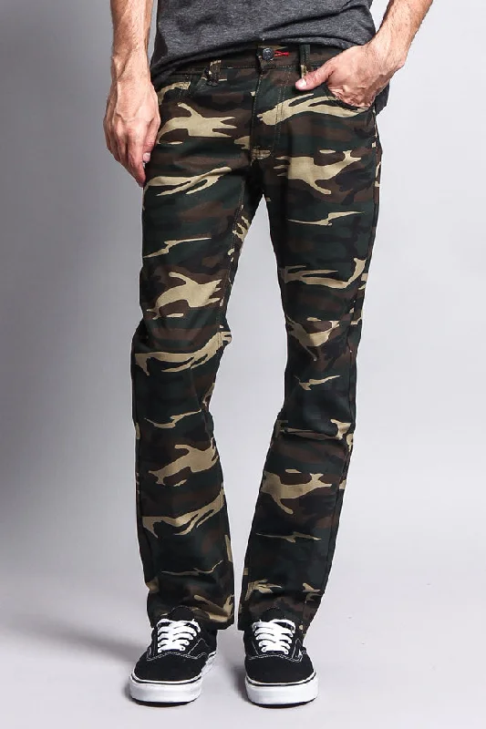 Men's relaxed denim joggers-Men's Camo Slim Fit Pants