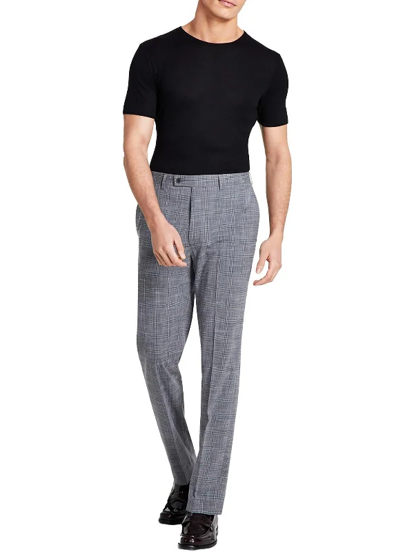 Men's modern cargo trousers-Mens Slim Fit Mid Rise Dress Pants