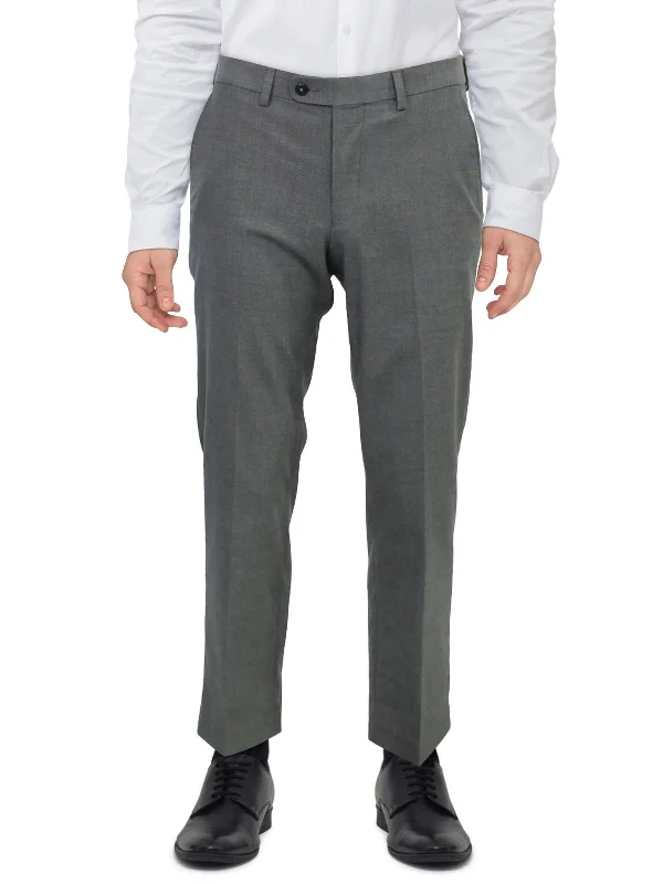 Men's tailored performance trousers-Mens Slim Fit Stretch Dress Pants