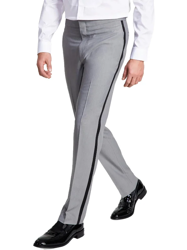 Men's lightweight ripstop pants-Mens Stretch Polyester Dress Pants